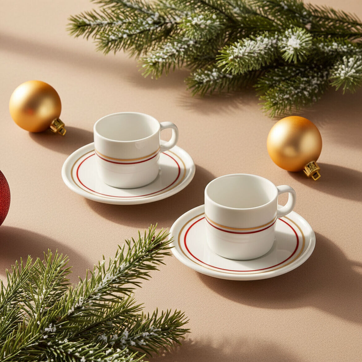 Mental 2 Kişilik Kahve Fincanı Takımı Altın 