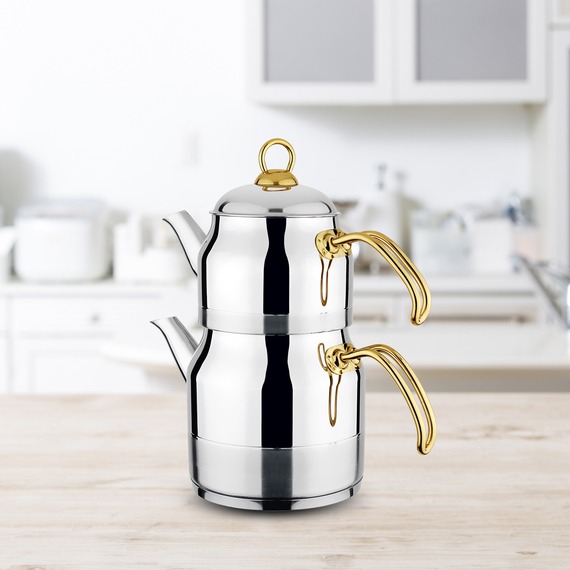 Silene Orta Boy Çaydanlık - Altın Kulp - 1