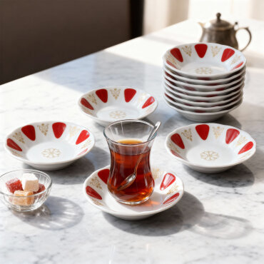 Acem 12 parça 10 cm Çay tabağı 90193 - GÜRAL PORSELEN