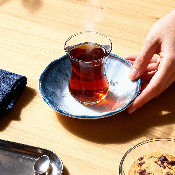 Acem 6 Parça 10 cm Porselen Çay Tabağı Seti - 4