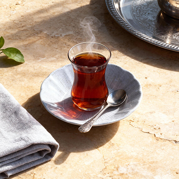 Acem 6 Parça 10 cm Porselen Çay Tabağı Seti - 2