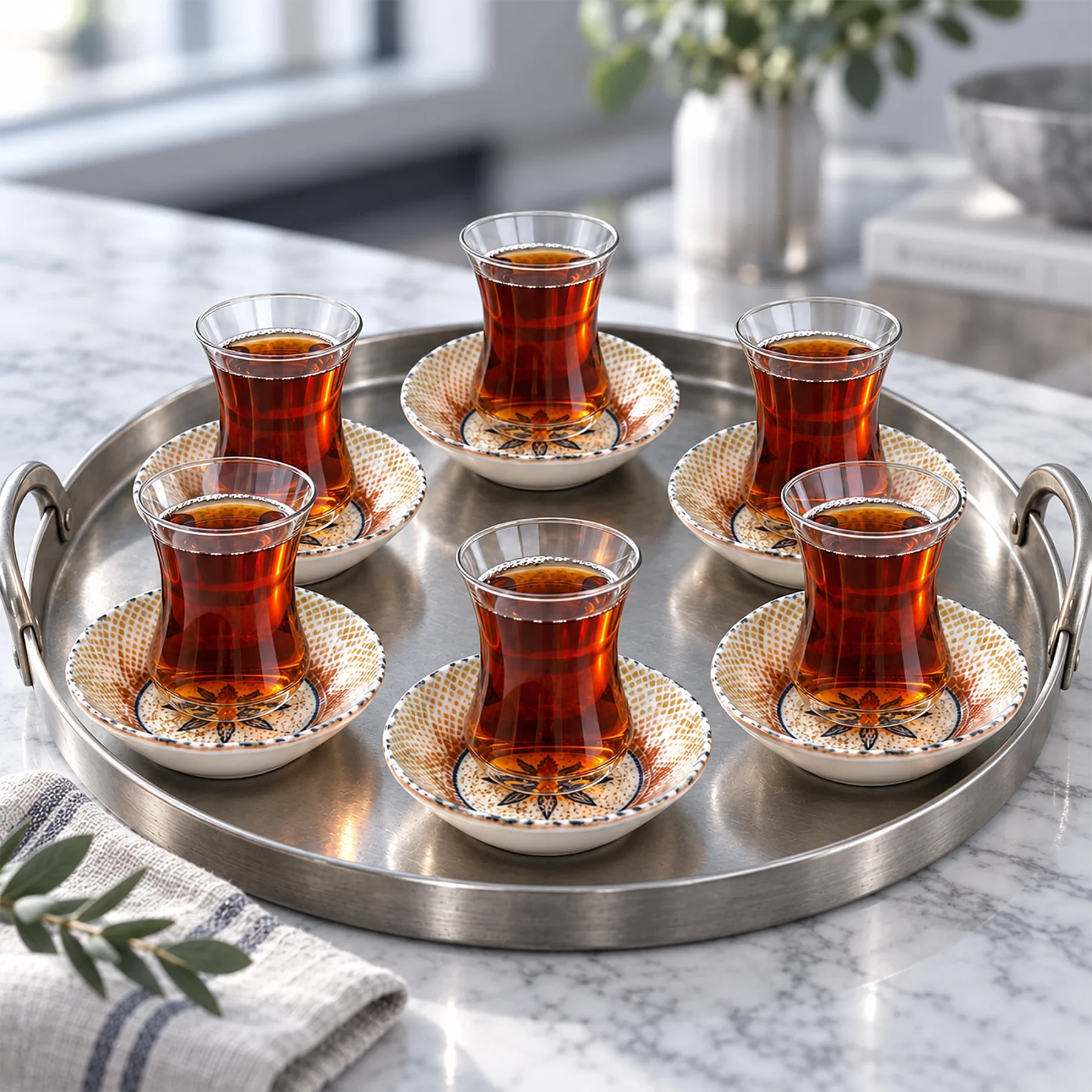 Güral Porselen Acem 6 Parça 10 cm Çay Tabağı - 2