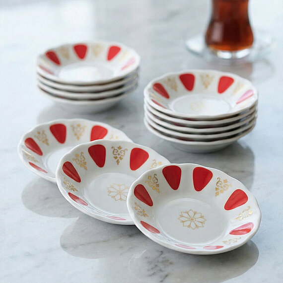 Acem 6 Parça 10 cm Porselen Çay Tabağı Seti - 2