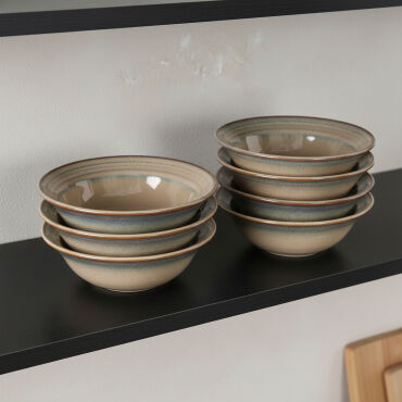Güral 6 Adet 15 Cm Çorba Kasesi Reaktif Agate 969 - GÜRAL PORSELEN