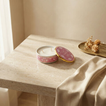 Özel Tasarım Hand Made Altın Yaldızlı Kapaklı Porselen Mumluk & Dekoratif Kutu 12 Cm - GÜRAL PORSELEN