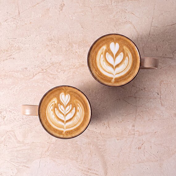 Barista Bej Mat Porselen Kupa Bardak Seti 2'li - 5