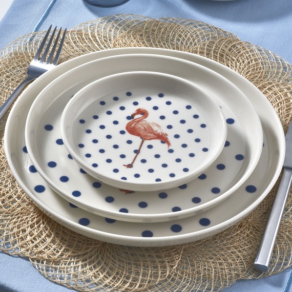 Bilbao 6 Parça 15 Cm Bone Pasta Takımı Flamingo - 2