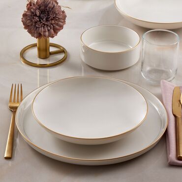 Bilbao 18 Parça 6 Kişilik Yemek Takımı Gold - GÜRAL PORSELEN