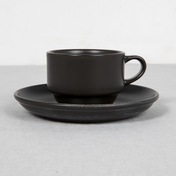 Bodrum Bone Çay Fincanı Ve Tabağı Siyah Mat - 2