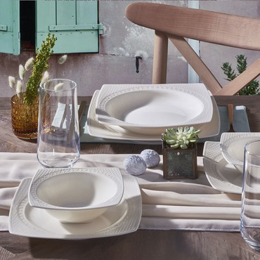 GÜRAL PORSELEN - BONENJOY 24 PARÇA 6 KİŞİLİK BONE YEMEK TAKIMI