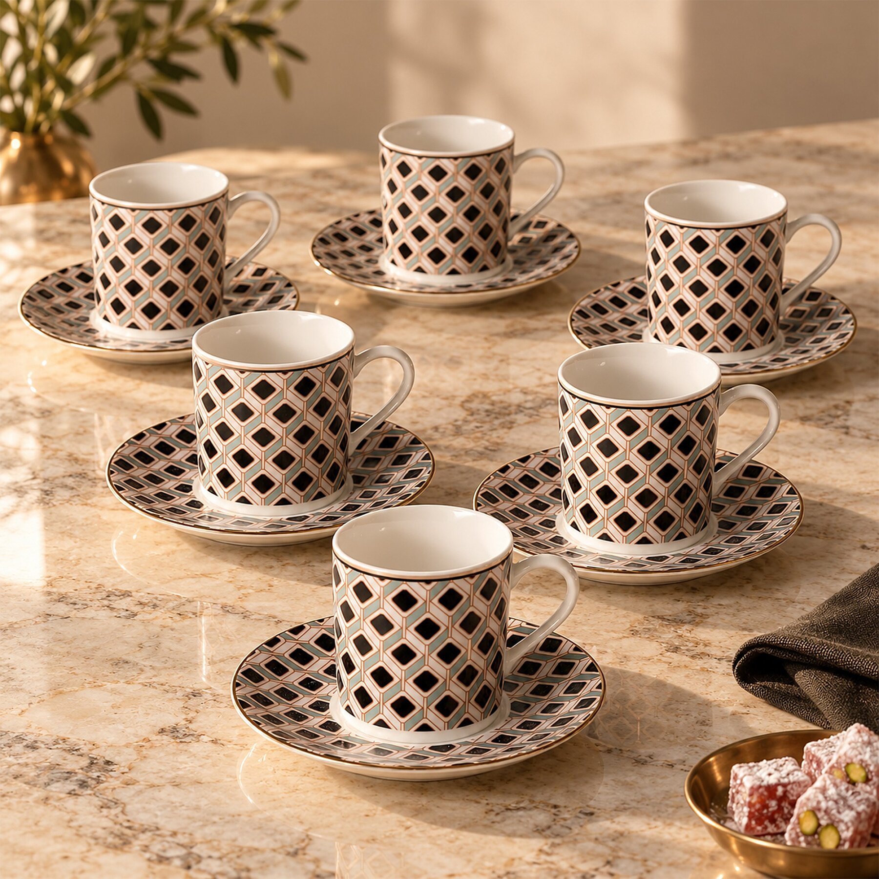 Camelia 12 Parça 6 Kişilik Kahve Fincan Takımı 65112 - 2