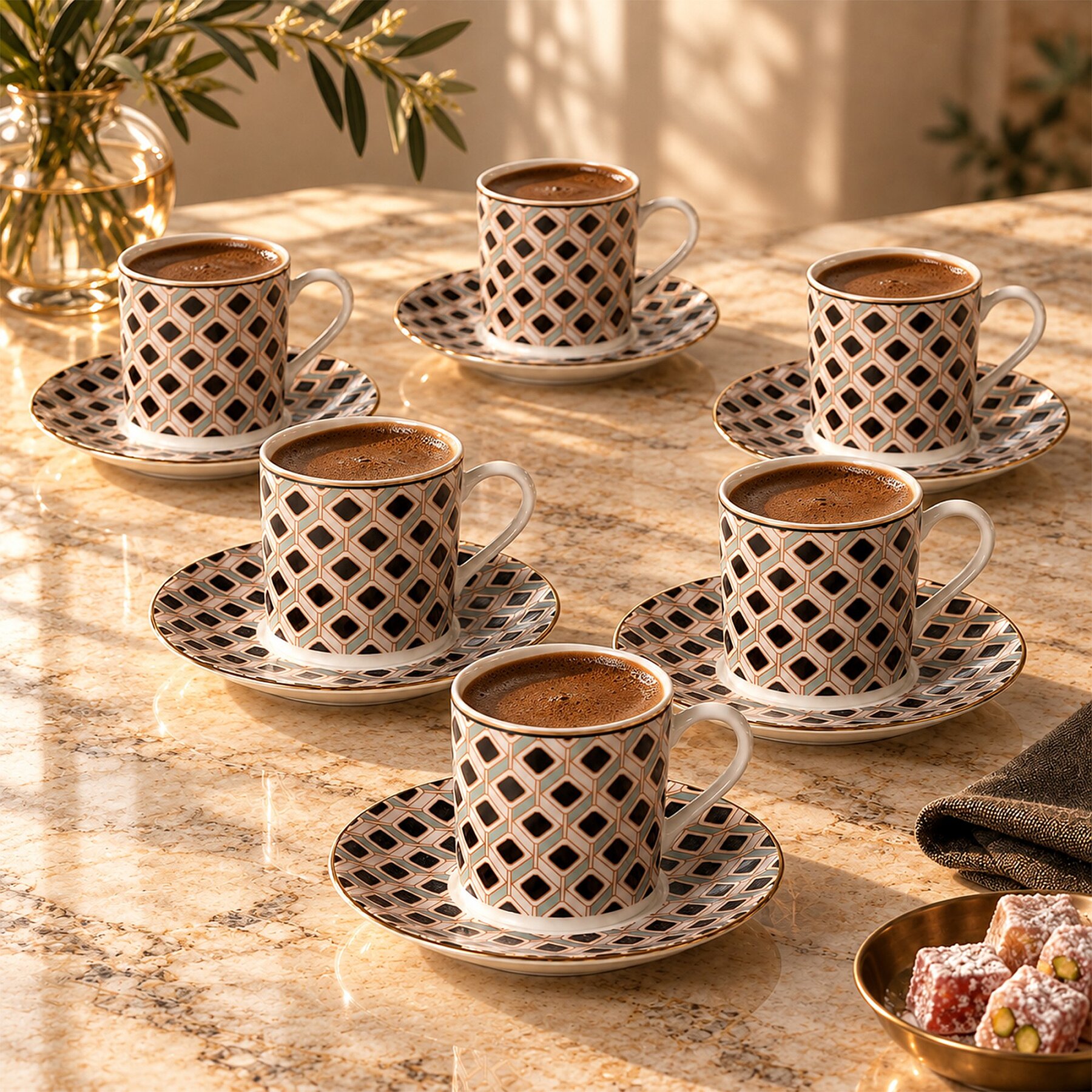 Camelia 12 Parça 6 Kişilik Kahve Fincan Takımı 65112 - 4