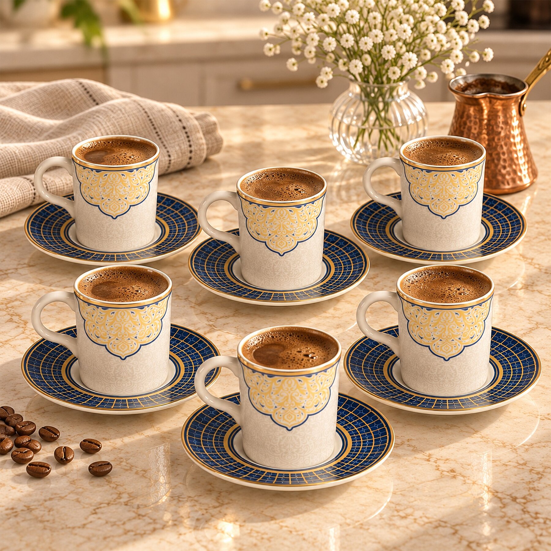 Camelia 12 Parça 6 Kişilik Kahve Fincan Takımı 6572 - 3