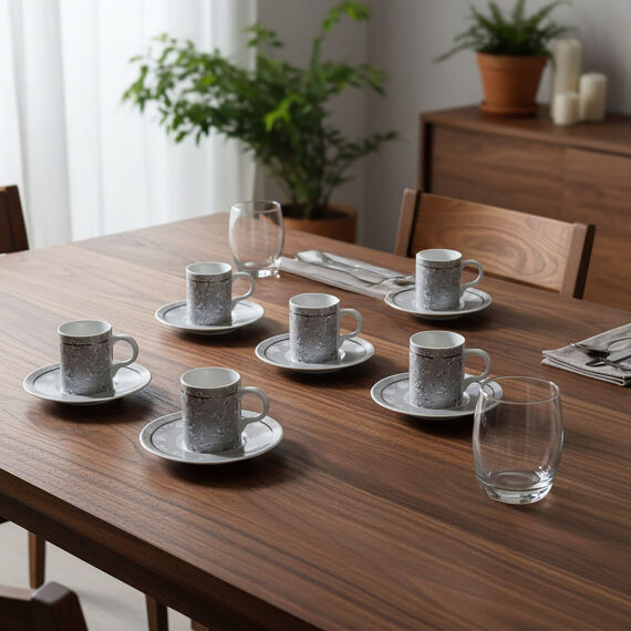 Camelia 12 Parça 6 Kişilik Kahve Fincan Takımı 6707 - 1