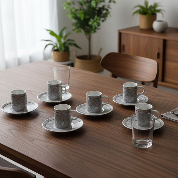 Camelia 12 Parça 6 Kişilik Kahve Fincan Takımı 6707 - 2