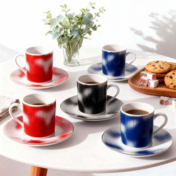 Camelia 12 Parça 6 Kişilik Kahve Fincan Takımı Karışık 62421 - 2