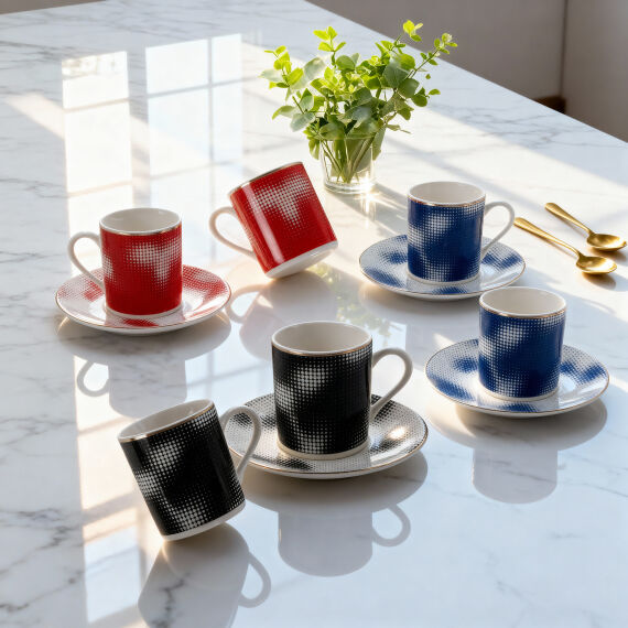 Camelia 12 Parça 6 Kişilik Kahve Fincan Takımı Karışık 62421 - 3