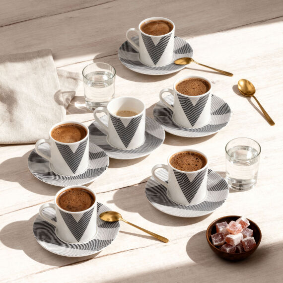 Camelia 12 Parça 6 Kişilik Kahve Fincan Takımı Karışık 6245 - 3