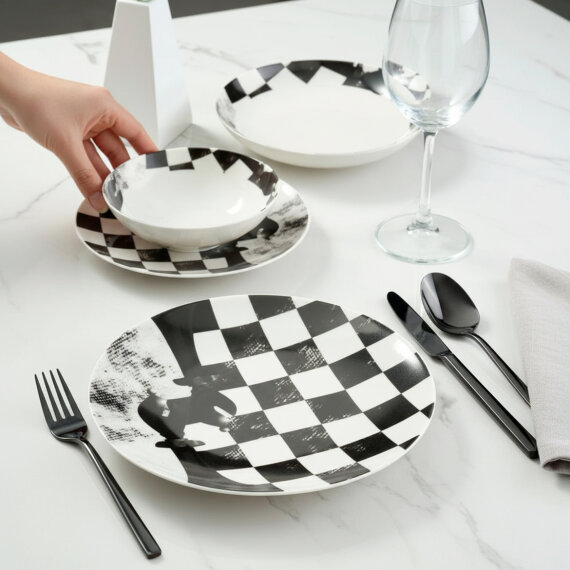 Camelia 4 Parça Sıngle Yemek Takımı Satranç Fil - 3