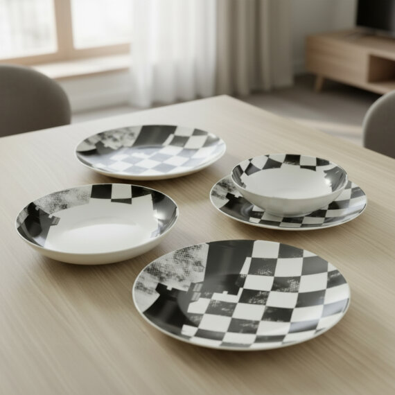 Camelia 4 Parça Sıngle Yemek Takımı Satranç Kale - 1