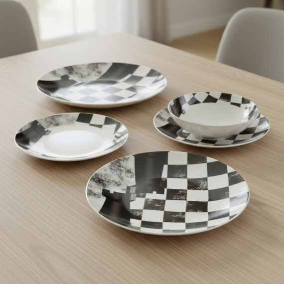 Camelia 4 Parça Sıngle Yemek Takımı Satranç Kale - 2