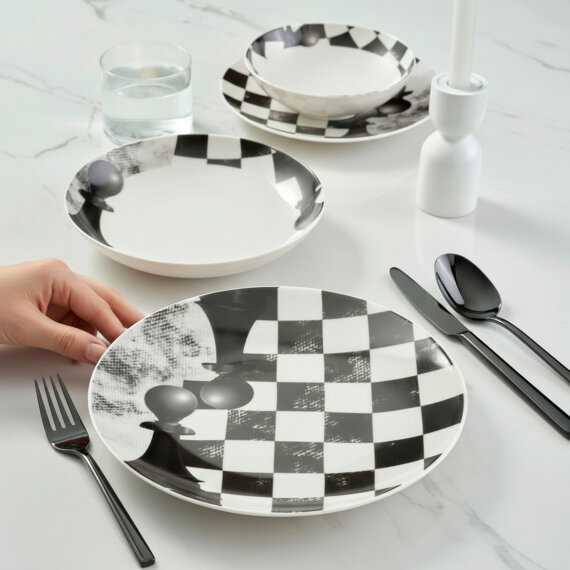 Camelia 4 Parça Sıngle Yemek Takımı Satranç Piyon - 2