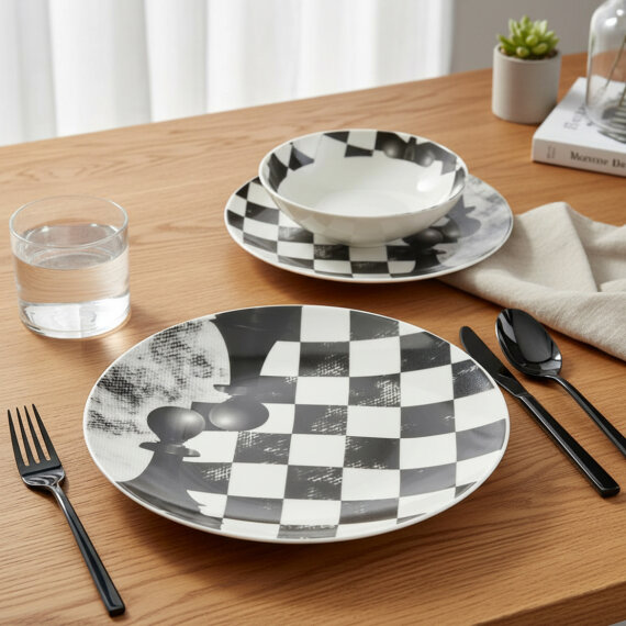 Camelia 4 Parça Sıngle Yemek Takımı Satranç Piyon - 4