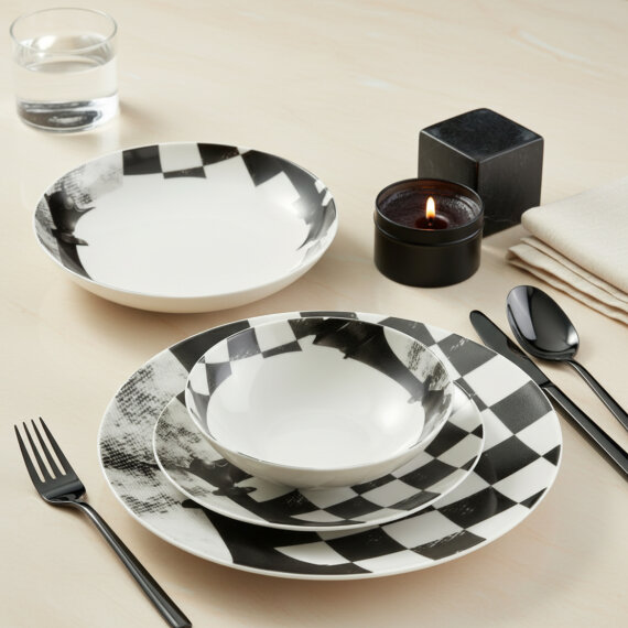 Camelia 4 Parça Sıngle Yemek Takımı Satranç Vezir - 2