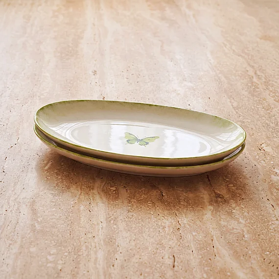 Elips 2'li 25 cm Porselen Kayık Tabak Seti - 3
