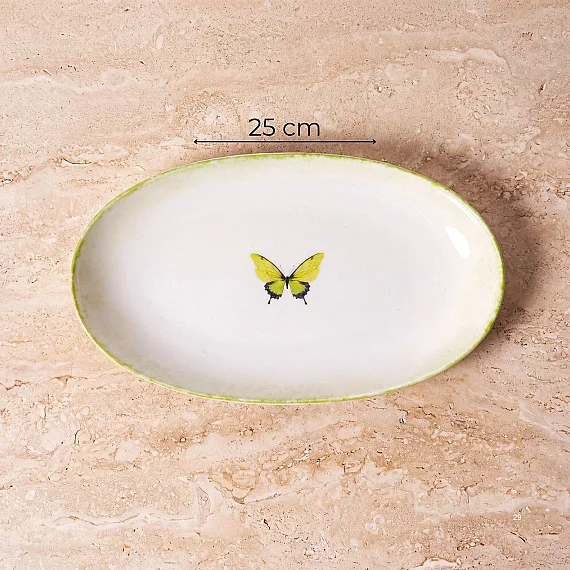 Elips 2'li 25 cm Porselen Kayık Tabak Seti - 5