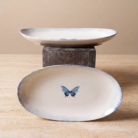 Elips 2'li 25 cm Porselen Kayık Tabak - 3