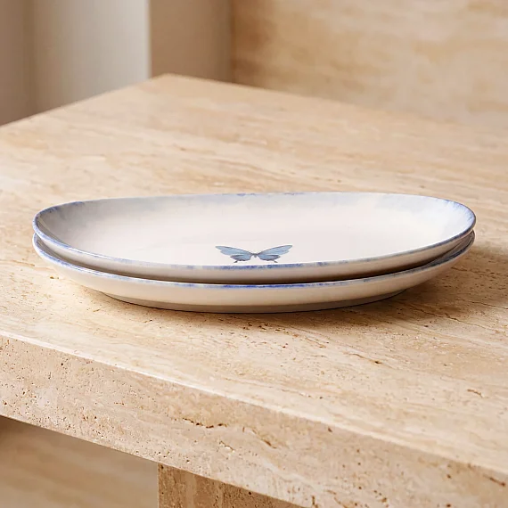 Elips 2'li 25 cm Porselen Kayık Tabak - 5