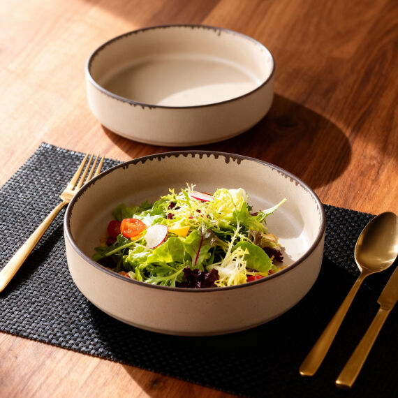 Ese 2 Adet 18 Cm Salata Kasesi Valeron Mat Bej 26b - 3