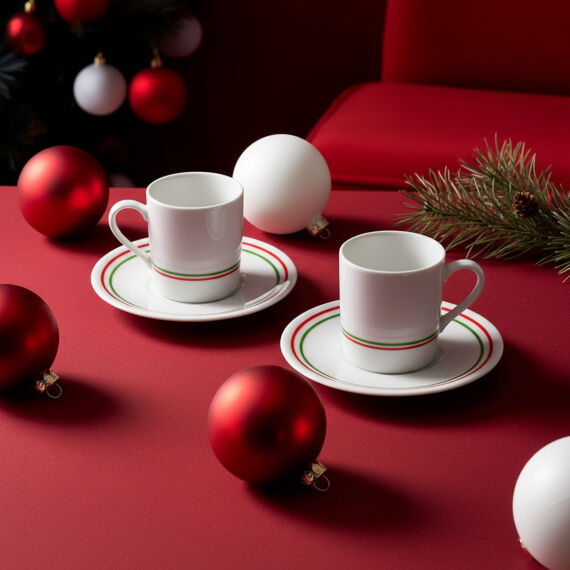 Camelia 2 Kişilik Kahve Fincanı Takımı Yeşil (Türk Kahvesi Hediyeli) - 2