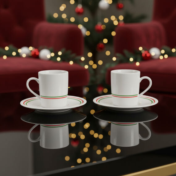 Camelia 2 Kişilik Kahve Fincanı Takımı Yeşil (Türk Kahvesi Hediyeli) - 3