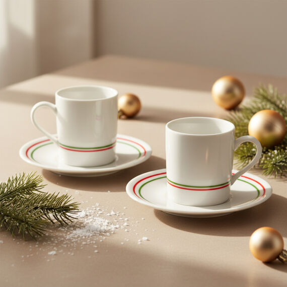 Camelia 2 Kişilik Kahve Fincanı Takımı Yeşil (Türk Kahvesi Hediyeli) - 4