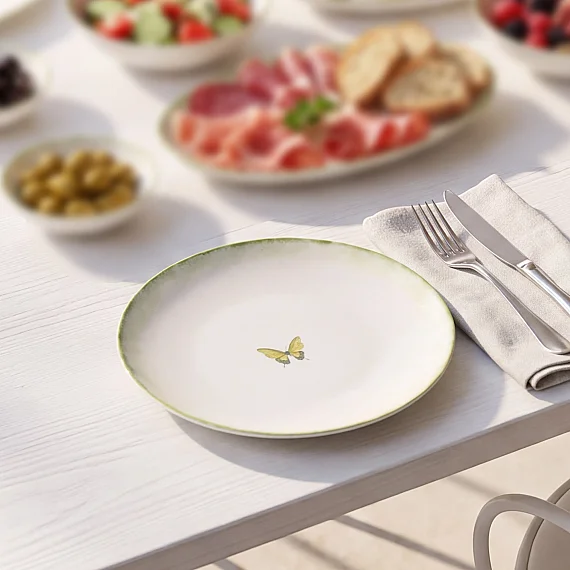 Flora Kelebek desenli 4'lü 20 cm düz tabak 4883 - 3