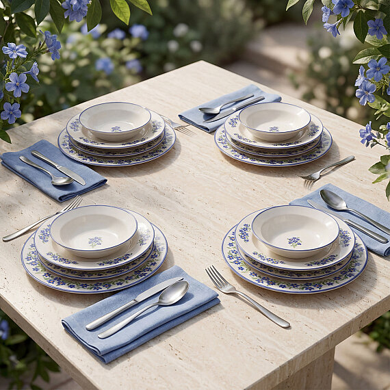 Eda Nostaljik 4 Kişilik 16 Parça Yemek Takımı 6519 - 5