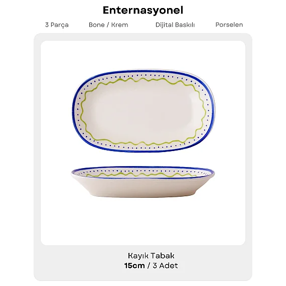 GBS ENT OTEL 3'LU 19 CM.KAYIK TABAK REATIF DG 6515 - 7