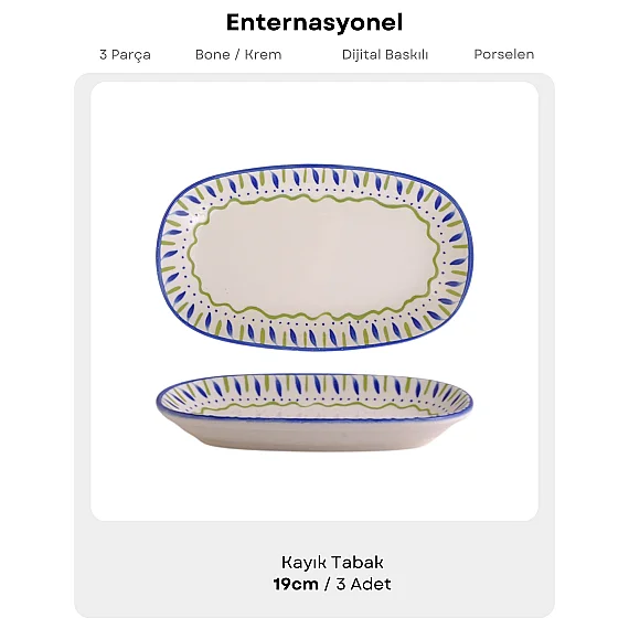 GBS ENT OTEL 3'LU 19 CM.KAYIK TABAK REATIF DG 6515 - 8