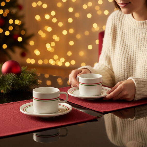 Mental 2 Kişilik Kahve Fincanı Takımı Yeşil (Türk Kahvesi Hediyeli) - 3