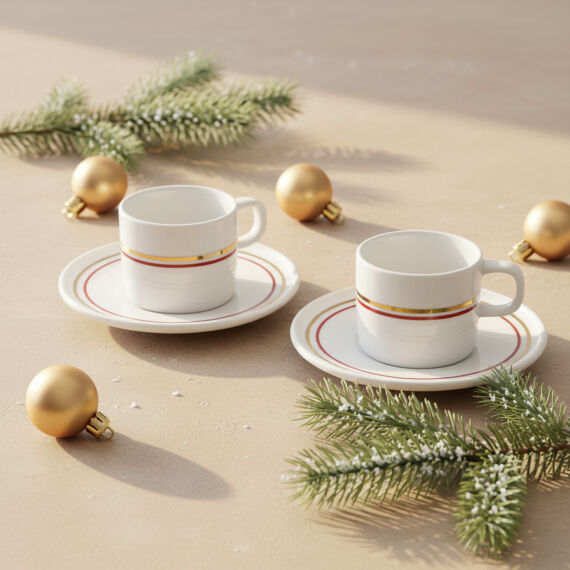 Mental 2 Kişilik Kahve Fincanı Takımı Altın (Türk Kahvesi Hediyeli ) - 4