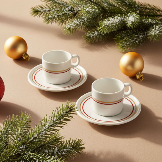 Mental 2 Kişilik Kahve Fincanı Takımı Altın (Türk Kahvesi Hediyeli ) - 1