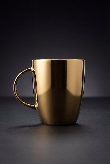 Gold Efekt Kaplama Porselen Kupa - 2