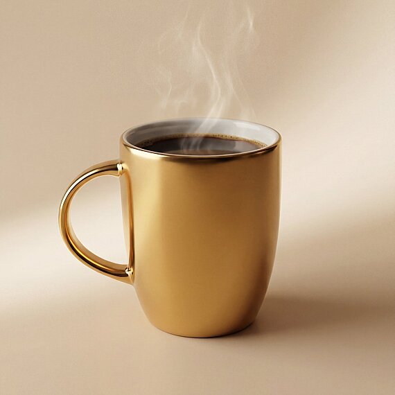 Gold Efekt Kaplama Porselen Kupa - 3