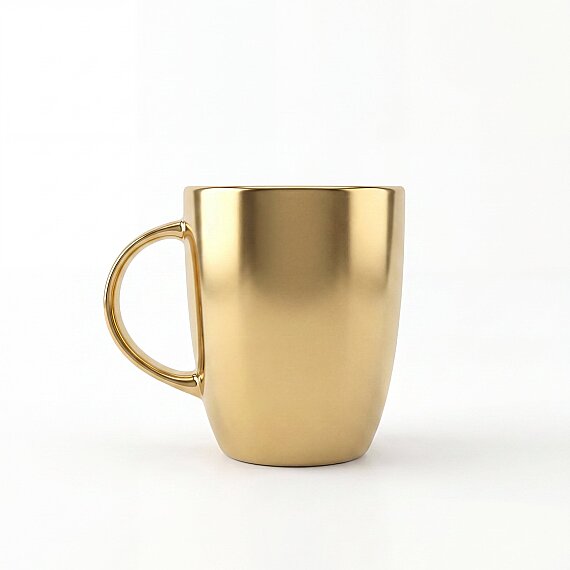 Gold Efekt Kaplama Porselen Kupa - 5