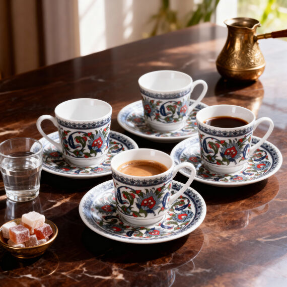Gözde Double 4 Kişilik Kahve Fincan Takımı 60932 - 1
