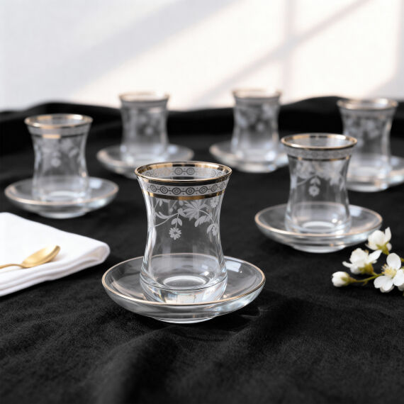 Güral Cam 12 Parça 6 Kişilik Çay Takımı 50312 - 1