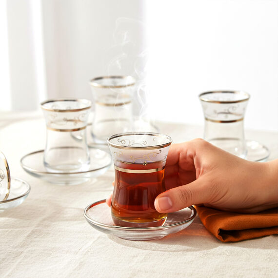 Güral Cam 12 Parça 6 Kişilik Çay Takımı 9472 - 4