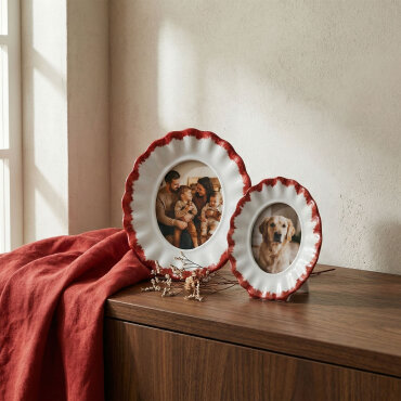 Güral Hediyelik Dekoratif Fotoğraf Çerçevesi 13 cm Bordo - GÜRAL PORSELEN